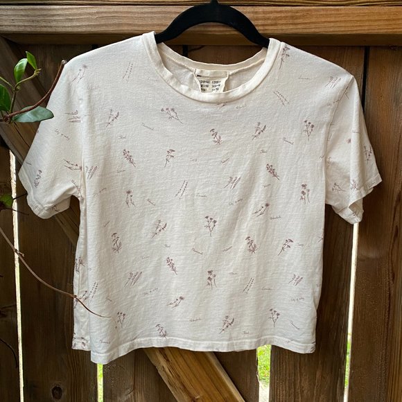 French Pastry Plant Crop Top Tee - Picture 1 of 4